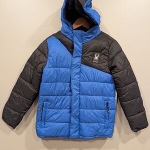 Spyder Kids Blue and Black Puffer Jacket